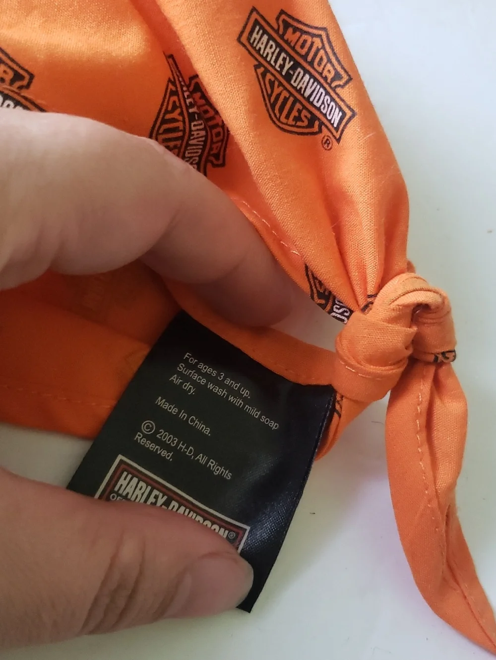 Harley Davidson Dog Cat Bunny Bandana Vintage 2003 Small/Medium